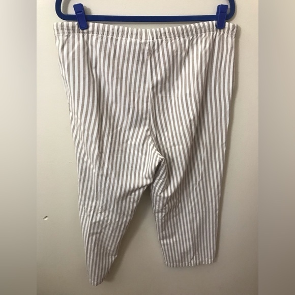 Orvis Womens Cotton Striped Pull On Wide Leg High Rise Lightweight Pants Size 12 - Picture 11 of 13